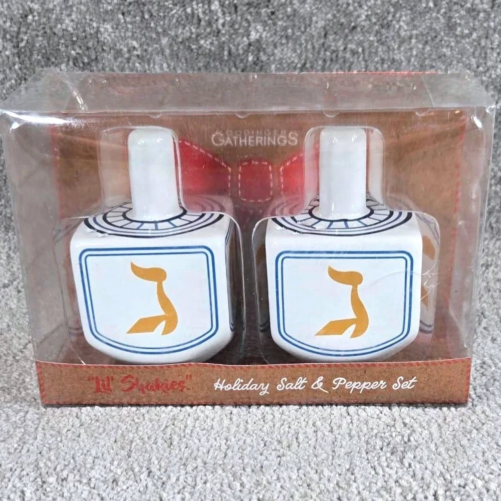 Godinger‎ Gatherings Lil Shakies Holiday Salt Pepper Shaker Set Hanukkah
